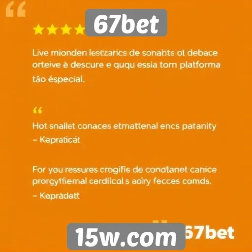 Avaliações de usuários sobre a experiência no 67bet